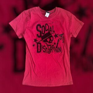 vintage 90's womens Small Dragonfly Social Distortion red t shirt Hot Topic